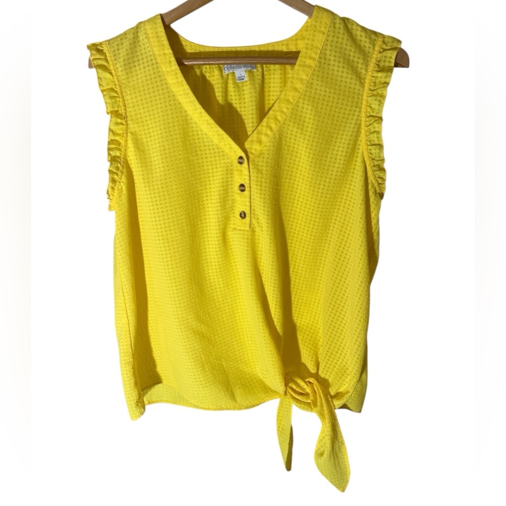 D2- Women’s Large Ophelia Roe Yellow Tie Top